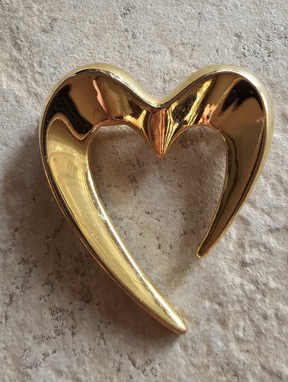 Gold Heart-Shaped Broach